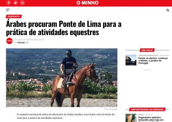 Árabes procuram Ponte de Lima para a prática de atividades equestres