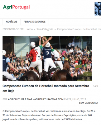 Campeonato Europeu de Horseball marcado para Setembro em Beja