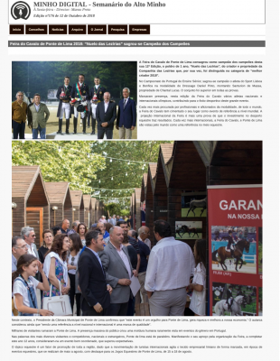 Feira do Cavalo de Ponte de Lima 2018: “Nuelo das Lezírias” sagrou-se Campeão dos Campeões