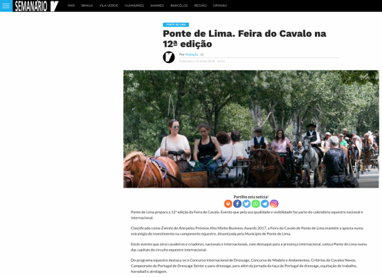 Ponte de Lima. Feira do Cavalo na 12a edição