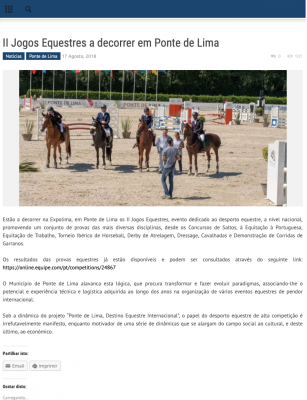 II Jogos Equestres a decorrer em Ponte de Lima