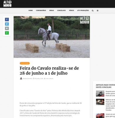 Feira do Cavalo realiza-se de 28 de junho a 1 de julho