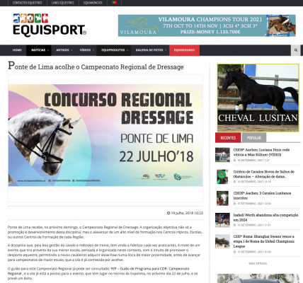 Ponte de Lima acolhe o Campeonato Regional de Dressage