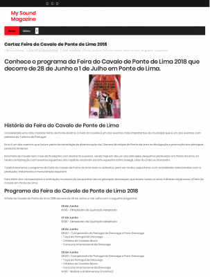 Conhece o programa da Feira do Cavalo de Ponte de Lima 2018 que decorre de 28 de Junho a 1 de Julho em Ponte de Lima.