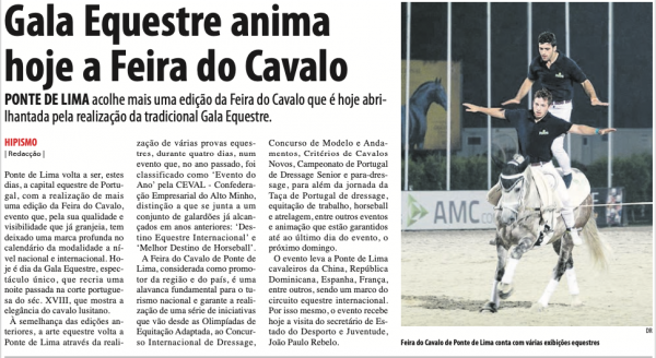 Gala Equestre anima hoje a Feira do Cavalo