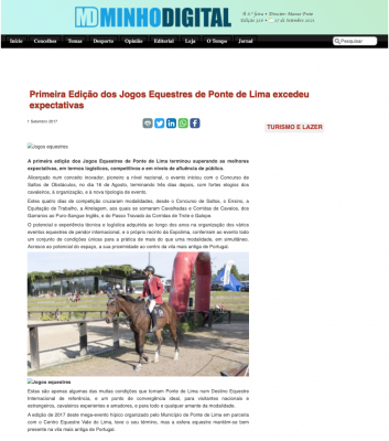 Primeira Edição dos Jogos Equestres de Ponte de Lima excedeu expectativas