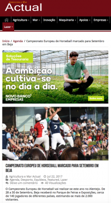 Campeonato Europeu de Horseball marcado para Setembro em Beja