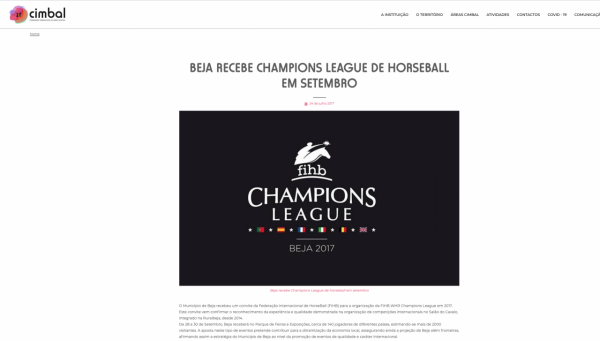 BEJA RECEBE CHAMPIONS LEAGUE DE HORSEBALL EM SETEMBRO