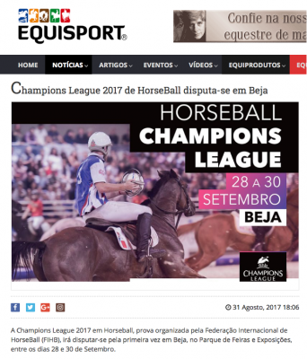 Champions League 2017 de HorseBall disputa-se em Beja