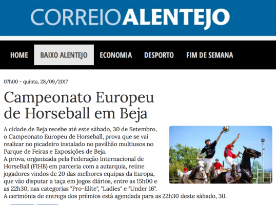 Campeonato Europeu de Horseball em Beja