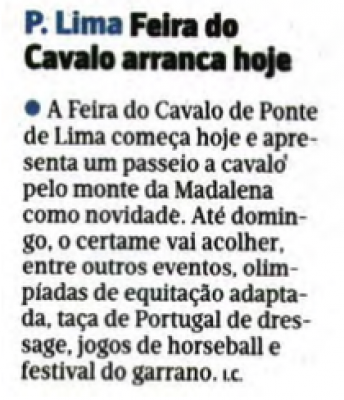 P. Lima Feira do Cavalo arranca hoje