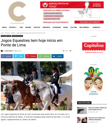 Jogos Equestres tem hoje início em Ponte de Lima