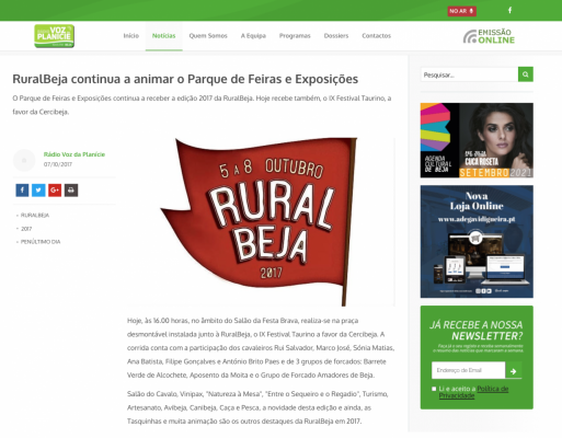 RuralBeja continua a animar o Parque de Feiras e Exposições