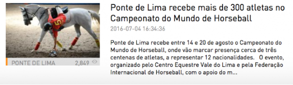 Ponte de Lima recebe mais de 300 atletas no Campeonato do Mundo de Horseball