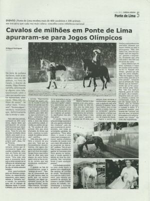 CAVALOS DE MILHÕES EM PONTE DE LIMA APURARAM-SE PARA OS JOGOS OLÍMPICOS