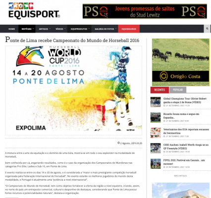 Ponte de Lima recebe Campeonato do Mundo de Horseball 2016