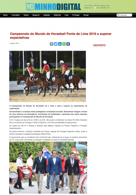 Campeonato do Mundo de Horseball Ponte de Lima 2016 a superar expectativas