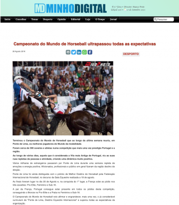 Campeonato do Mundo de Horseball ultrapassou todas as expectativas