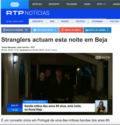 Stranglers actuam esta noite em Beja