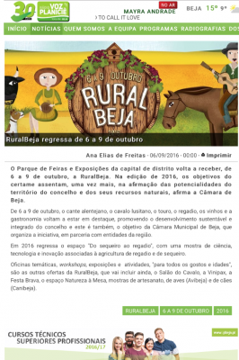 RuralBeja regressa de 6 a 9 de outubro