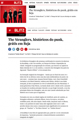 The Stranglers, históricos do punk, grátis em Beja