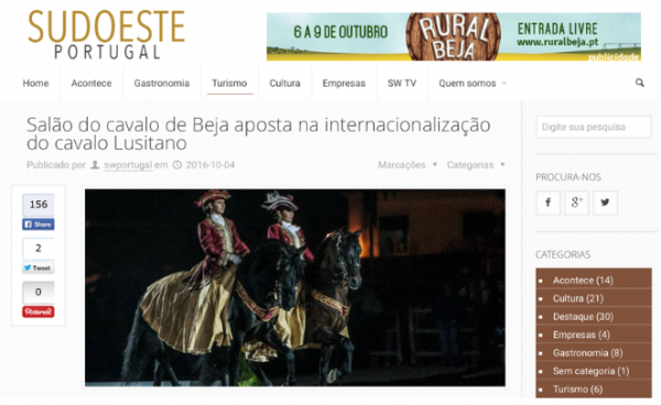 Salão do cavalo de Beja aposta na internacionalização do cavalo Lusitano