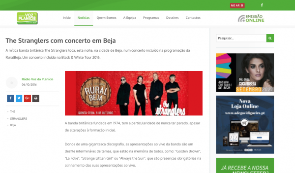 The Stranglers com concerto em Beja