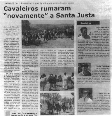 CAVALEIROS RUMARAM "NOVAMENTE" A SANTA JUSTA